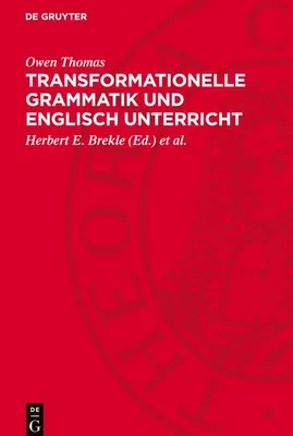 Produktbild von Transformationelle Grammatik und Englisch Unterricht