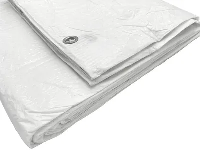 Productafbeelding van Wit dekzeil 2 x 3 m - Waterdicht, 55 g/m² met oogjes, multifunctioneel