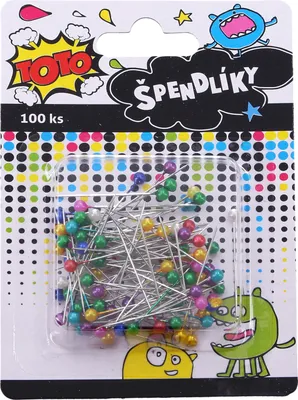 Produktbild von Stecknadel mit farbigem Kopf, 100 Stück