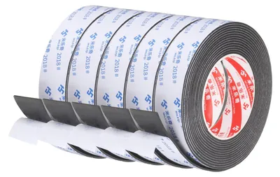 Imagen del producto de Cinta adhesiva de espuma, 5 rollos: cinta aislante autoadhesiva para insonorización