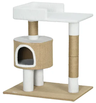 Productafbeelding van PawHut Kraboom, 79 cm. Kleine kraboom met kattenhol en ligvlak
