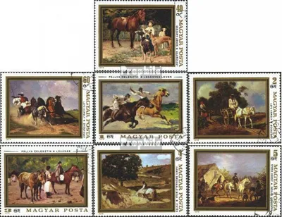 Produktbild von Briefmarken Ungarn 1979 Mi 3362A-3368A (kompl.Ausgabe) gestempelt Tiergemälde