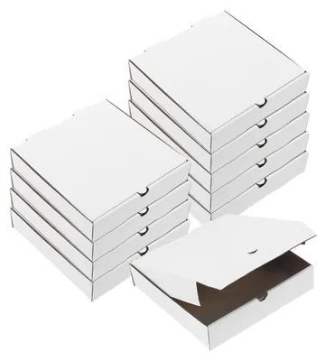 Mini-Pizzakartons 10 Stück 25,4 x 25,4 cm Weiß