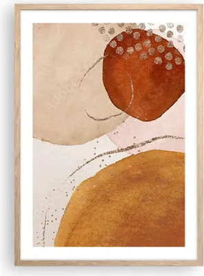 Produktbild von Gerahmtes Poster - Rahmen in heller Eiche - Orange Abstraktion Flecken - 50x70 cm - Wand Bild - Wanddeko - Wandbilder - Kunstposter - Wandposter - Bilderrahmen - Bilder - Kunstdruck - P2NPA50x70-4696