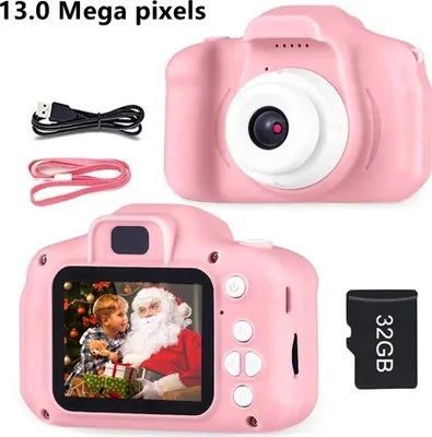 Produktbild von Kinderkamera HD-Digitalvideokameras(mit 32 GB SD-Karte) Geburtstagsgeschenke für Jungen im Alter von 3-9 Jahren,Pink