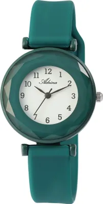 Produktbild von Adrina Damenuhr mit Silikonarmband, 3-Zeiger/analog, facettieres Mineralglas