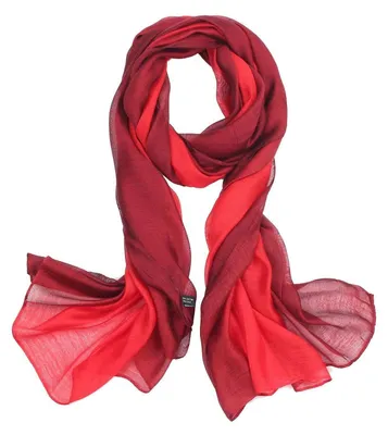 Immagine prodotto di Sciarpa, scialle o foulard da donna, motivo sfumato, dimensioni 195x88 cm, cotone/seta, colore rosso