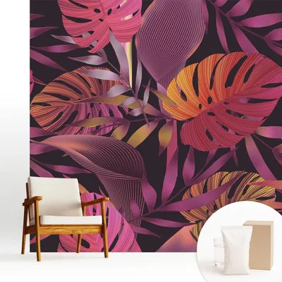 Produktbild von Fototapete  - 250x250 cm - Tapete - Wandtapete - Wandbilder - Dekofolie - Tapete Folie - Wand - Dekoration - Wohnzimmer - Exotische Blätter