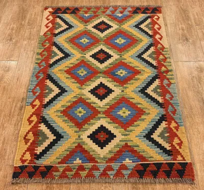 Produktbild von Teppich KELIM ORIGINAL | Farbe: Multi; Größe: 85x126 cm | strapazierfähig und leicht zu reinigen | Wohnzimmer | Schlafzimmer