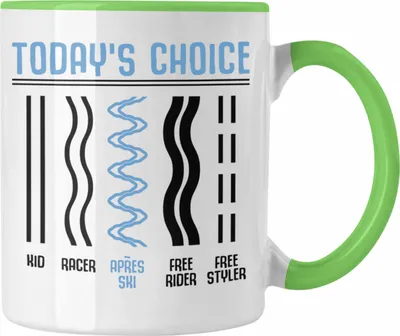 Produktbild von Trendation - Apres Ski Tasse Geschenk Grafik Geschenkidee Skifahrer Geschenk Winter Berge (Grün)