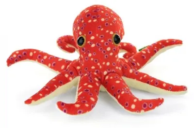Image de Peluche pieuvre rouge orange 25 cm - poulpe - cuddlekins - wild republic - 16263