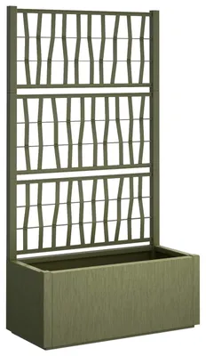 Imagen del producto de Macetas con enrejado para plantas trepadoras, 80x36x140 cm, color verde