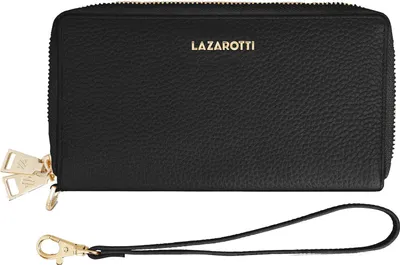 Produktbild von Lazarotti Geldbörse Bologna Leather Double Zip Around Wallet Black schwarz