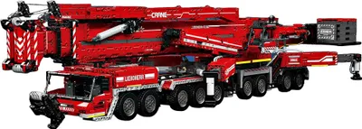 Image de Mould King 17008 version rouge Lieboherr LTM 11200 Kit camion-grue pour charges lourdes