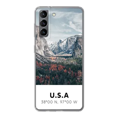 Produktbild von MuchoWow® Handyhülle Schutzhülle Hülle für Samsung Galaxy S21 Yosemite - Amerika - Wyoming - Wald - Berge Silikon Softcase Handy Hülle - Softcase