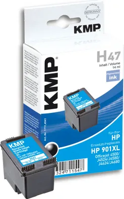 Imagen del producto de KMP 1711,4541 KMP H47 Tintenpatrone schwarz komp. mit HP CC 654 AE Nr. 901XL