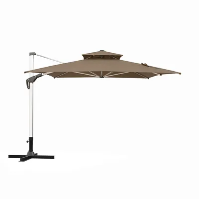 Produktbild von anndora Ampelschirm 3x4 m mit Kurbel, UV-Schutz UPF 50, Bronze