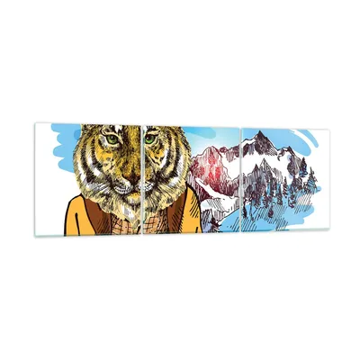 Produktbild von Bilder auf glas - Tiger in den Bergen Kinder Tierwelt - 90x30cm - Glasbilder - Wandbilder - Kunstdruck - Wanddekoration aus Glas - Glas Bilder - Wandbild auf Glas - GCA90x30-3210