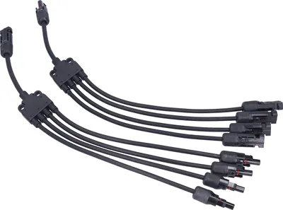 Image de Solar Panel Connector 4 Branch Y Type Parallel Connector Solar Panel Extension Cable PV Wire Adapter
