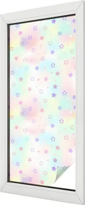 Zdjęcie produktu dla Folia witrażowa - 116x50 cm - wzór witrażu - nieprzezroczysta dekoracyjna folia do ochrony prywatności - samoprzylepna, ochrona przed promieniowaniem UV - wzór tęczy