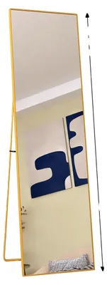 Zdjęcie produktu dla Lustro pełnopostaciowe, nowoczesny design, kompaktowa konstrukcja, kolor złoty, 140 x 40 cm
