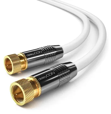 Produktbild von deleyCON 5m SAT Antennenkabel Koaxialkabel 4K Ultra-HD - Weiß
