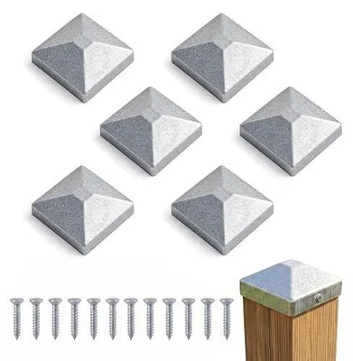 Zdjęcie produktu dla Zaślepki na słupki 7X7 cm stalowe ocynkowane ogrodzenie 8 szt