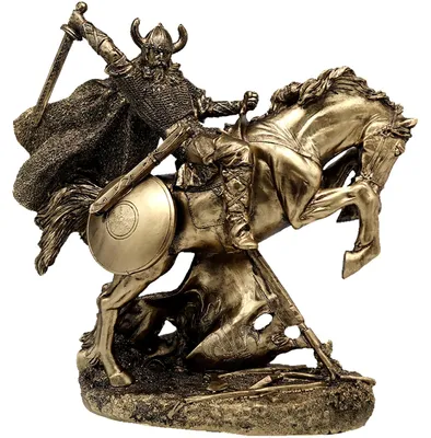 Samurai-Ausrüstung, Ritterskulptur, Kriegspferd mit Schwertern, 1 Stück