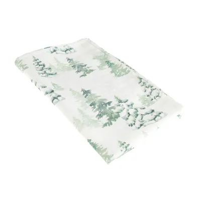 Produktbild von Textil-Tischläufer/Tischband/Stoff-Tischdecke/Mitteläufer im Winterwald-Design, aus 100% Polyester, ca. 140 x 40 x 0,2 cm, weiß/grün, Weihnachten