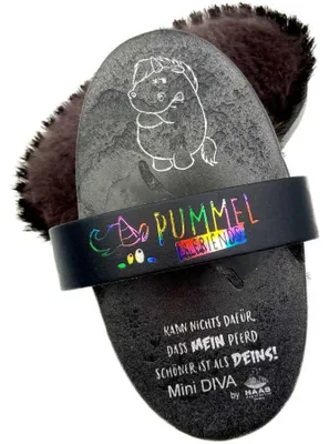 Immagine prodotto di Spazzola per cavalli Haas Grummeleinhorn Mini Diva in pelle d'agnello