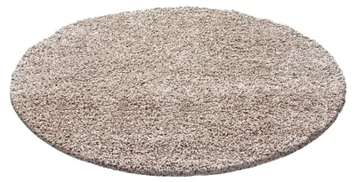 Produktbild von Hochflor Teppich Lux rund, Farbe: Beige, Größe:120 cm rund