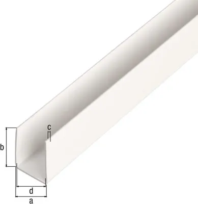Produktbild von Alberts® U-Profil, Kunststoff, versch. Größen-2 m-Weiß-10 x 10 mm