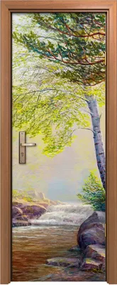 Produktbild von Türposter 70x200 cm Türaufkleber Türtapete Türfolie Klebefolie Foto Malerei Landschaft Wald Baum