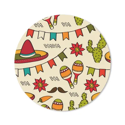 Produktbild von MuchoWow® Mauspad Mousepad Mexiko - Kaktus - Muster 40x40 cm - Mousepads - Maus Mat - Pad - Mausunterlage - Schreibtisch Accessoires