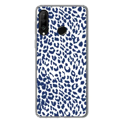 Produktbild von MuchoWow® Handyhülle Schutzhülle Hülle für Huawei P30 Lite Panther Druck - Blau - Abstrakt Silikon Softcase Handy Hülle - Handyhülle