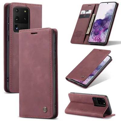 Produktbild von Hülle Samsung Galaxy S20 Ultra Handyhülle Klapphülle Tasche Etui Flip Case Karmesinrot