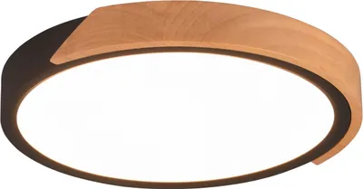 Zdjęcie produktu dla Plafon LED okrągły JANO czarny 20W Ciepła biel 2400lm drewno wym:3,5x31,5x31,5cm IP20 RL
