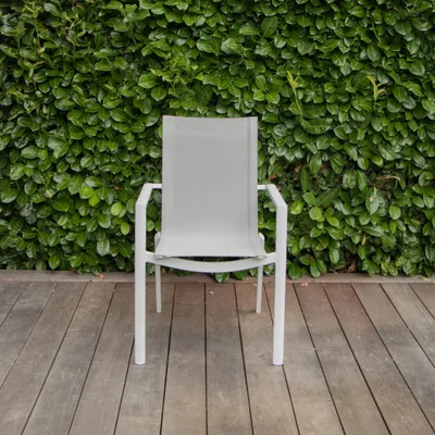 Image de Fauteuil de jardin aluminium blanc textilène WHITESTAR