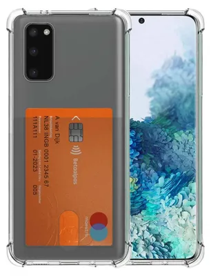 Immagine prodotto di Smartphonica Custodia per telefono adatta a Samsung Galaxy S20 con supporto per schede in silicone traslucido - Custodia trasparente in TPU antiurto con slot per schede