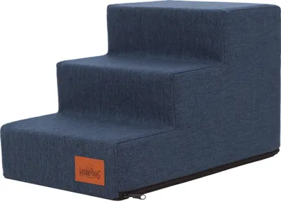 Produktbild von Hobbydog Hundetreppen Inari, Für kranke und ältere Tiere, Einganshilfe, Rampe Zwei Größen - 3 Stufen - 50 x 30 x 30 cm [Größe: M] - Navyblau