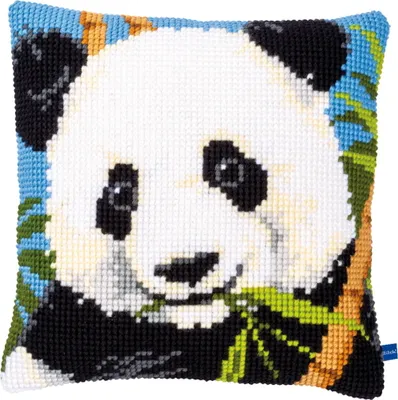 Immagine prodotto di Cuscino a punto croce Vervaco "Panda", immagine da ricamo pre-disegnata, 40x40cm