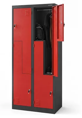 Produktbild von Jan Nowak Umkleideschrank Metall 4 Fächer Personalschrank 185x80x45 cm
