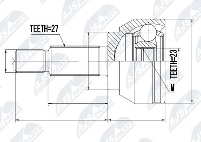 Produktbild von NTY Gelenksatz Antriebswelle Vorne Links Vorne Rechts für FORD MONDEO III Kombi (BWY) NPZ-FR-028