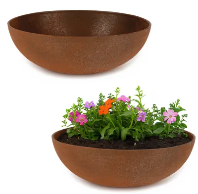 Immagine prodotto di Fioriere per esterni Ciotola decorativa, rotonda, effetto ruggine 45 x 13 cm