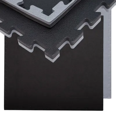 Produktbild von 2.4qm Profi Fitnessmatte 2cm - 3er Set 90x90 Bodenschutzmatte für Fitnessgeräte