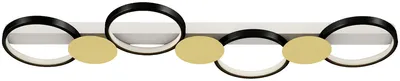 Produktbild von Deckenleuchte LED 38W 1500LM 3000K-6500K Deckenlampe Wohnzimmerlampe mit 4 Glühbirnen Fernbedienung Schwarz+Gold