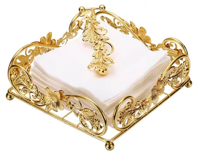 Serviettenhalter Edelstahl gold 18x18x6,5 cm für bis zu 100 Serv.