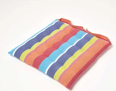 Obrázek produktu pro HOMESCAPES Sedací polštář ze 100% bavlny, 40 x 40 cm, pestrobarevný pruh