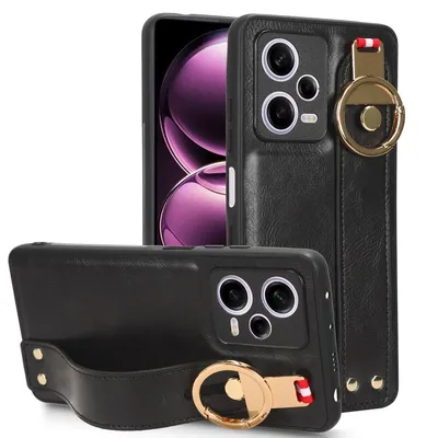 Produktbild von Für Xiaomi Redmi Note 12 Pro 5G Handy Tasche mit Armbandhalter und Ringalterung