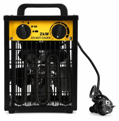 Produktbild von ISOISL Bauheizer 3000W Elektro Heizlüfter mit Thermostat, 3 Betriebsstufen, Überhitzungsschutz, Gelb-Schwarz, KI-generiertes Bild